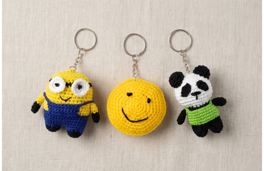 Handmade Colourful Doll with Keychain - Image 2