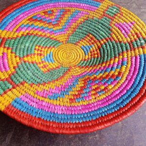 Handwoven Sabai Grass Colourful Basket for Home Decoration