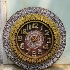 Organic Dry Cow Dung Wall Clock – Handmade Spiritual Interior Decor from West Bengal (Gomata Product)