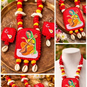 Handmade Bengali Folk Art Jewellery Set