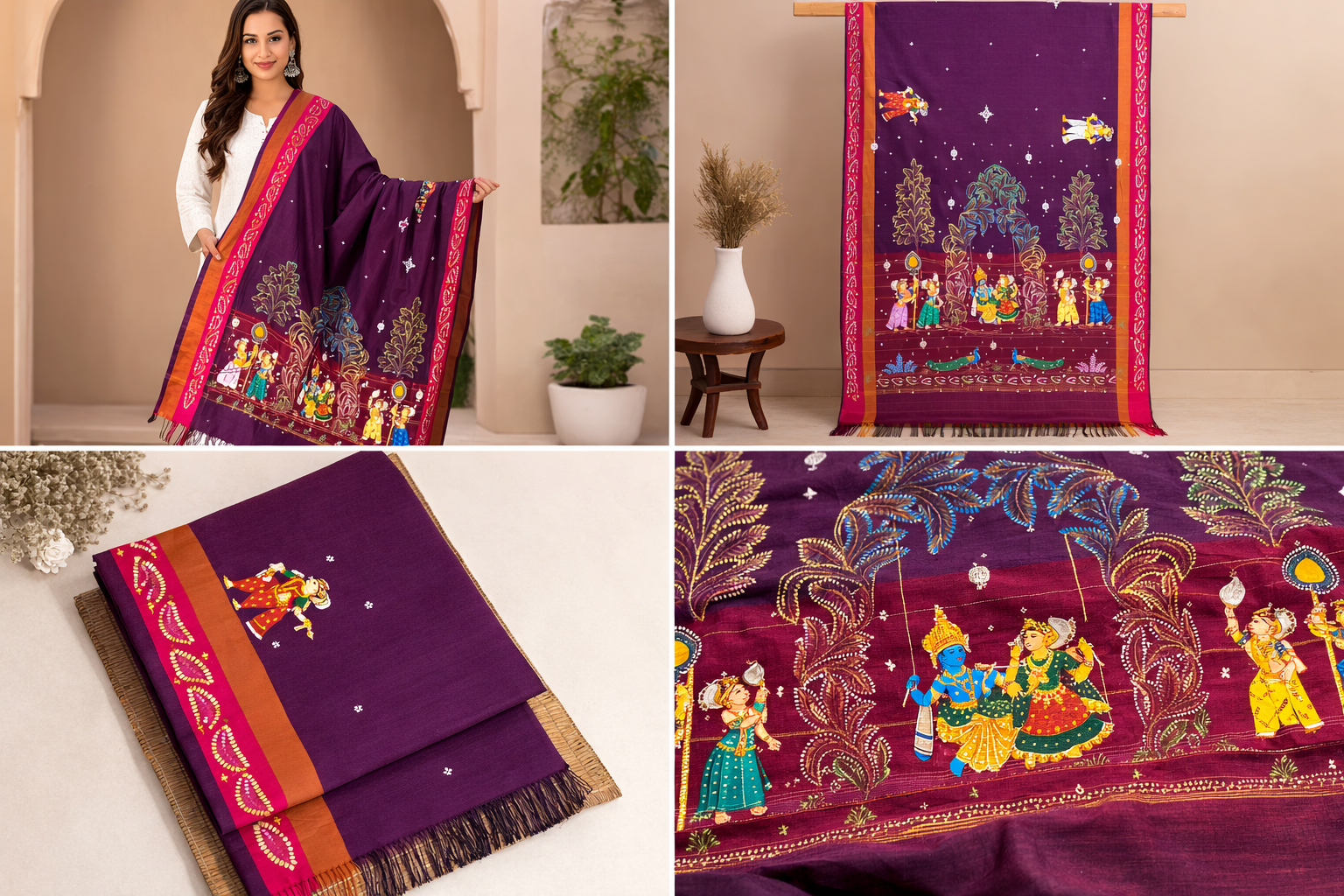 Traditional Radha Krishna Ethnic Festival Wear Saree