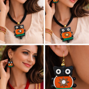 Handcrafted "Ganga Mati" Terracotta Jewellery Set